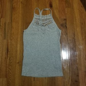 Aeropostale gray lace tank top